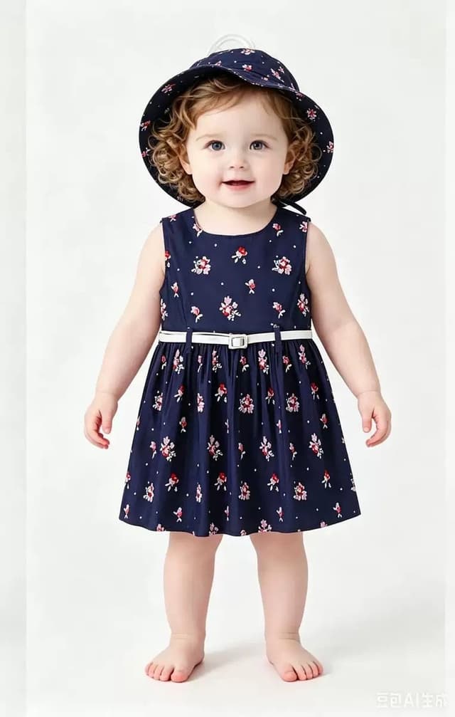3 in one Baby gown, cap and belt
